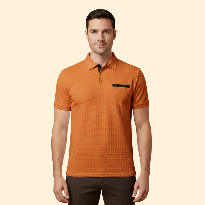 Men's Elegant Checkered Polo Top