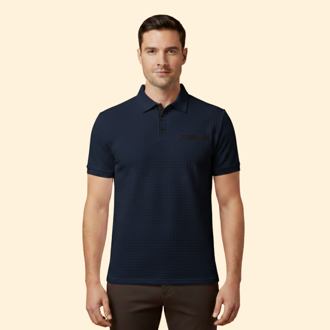 Men's Elegant Checkered Polo Top