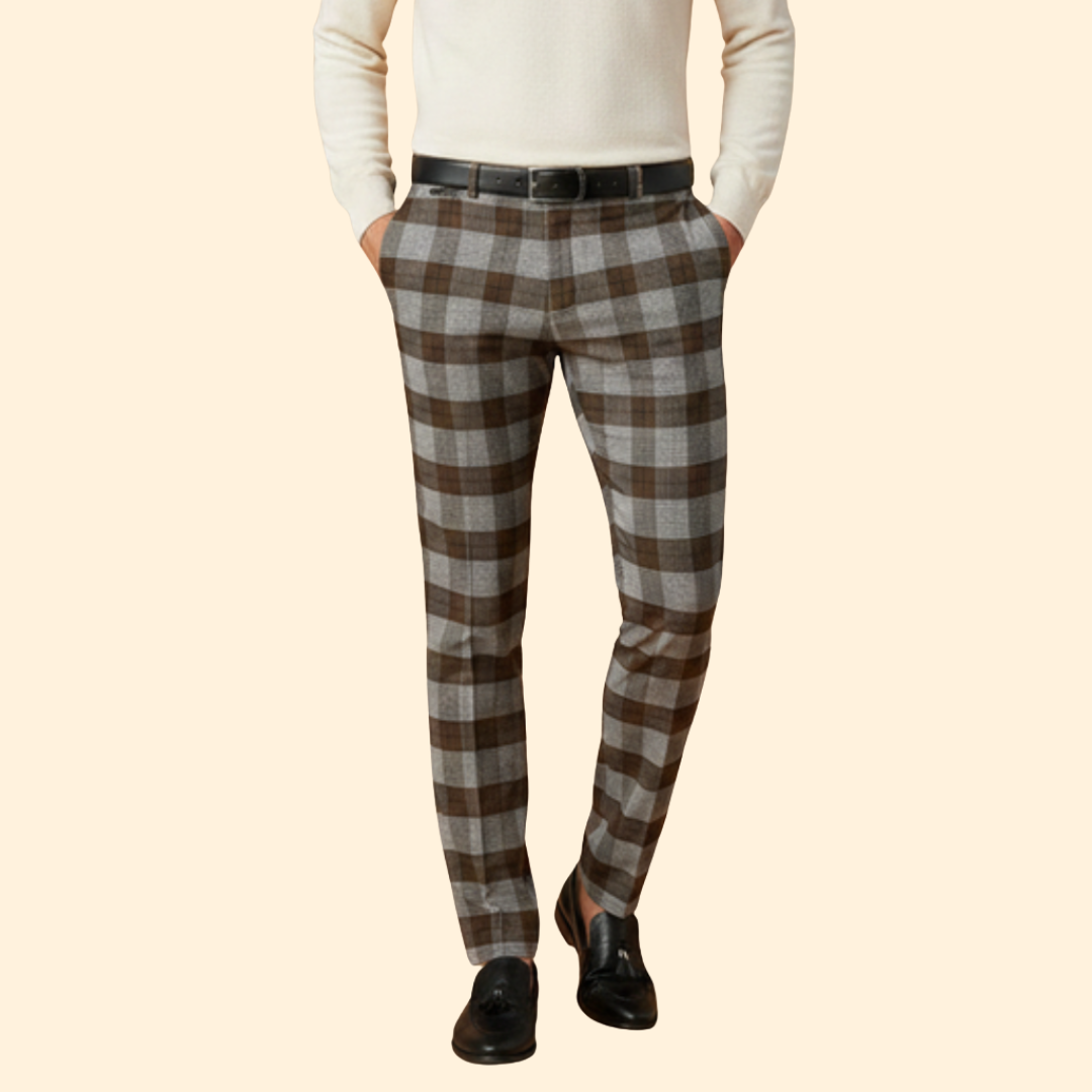 Men's Grid Pattern Trousers