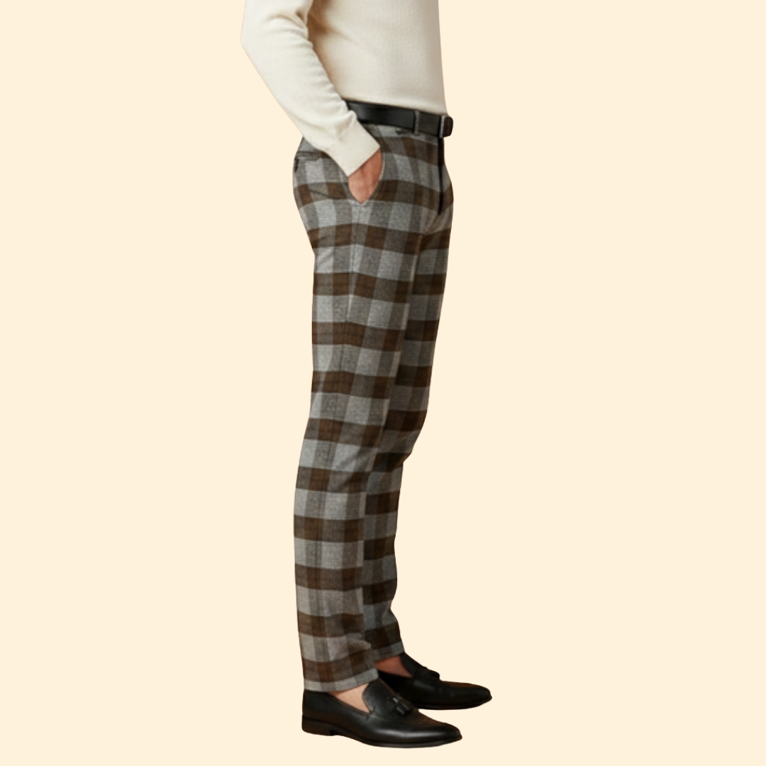 Men's Grid Pattern Trousers