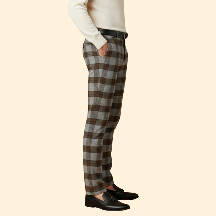 Men's Grid Pattern Trousers