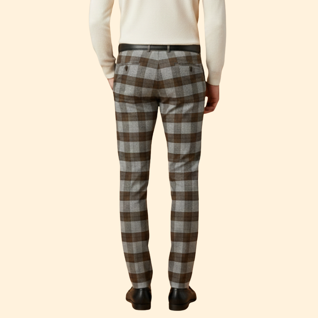Men's Grid Pattern Trousers