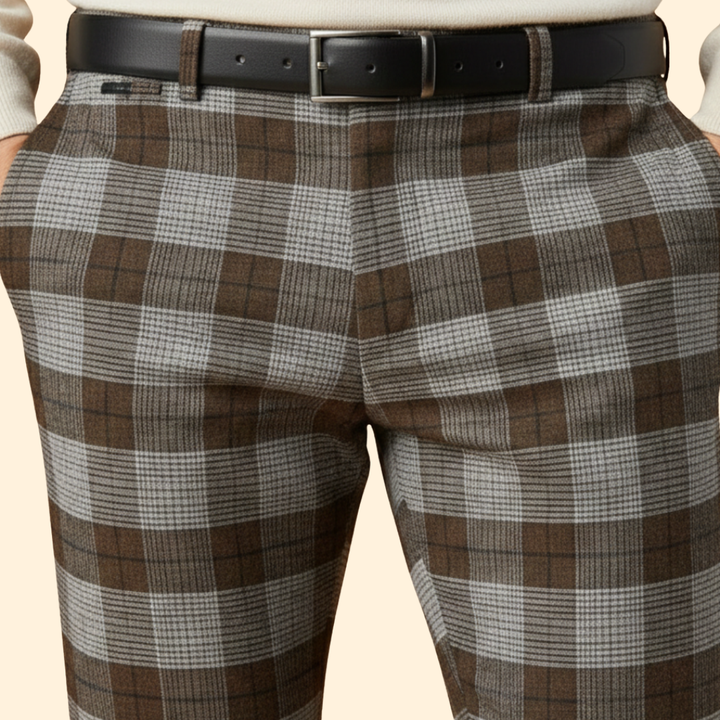 Men's Grid Pattern Trousers