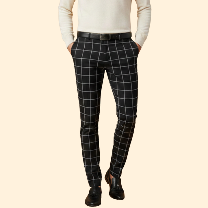 Men's Grid Pattern Trousers
