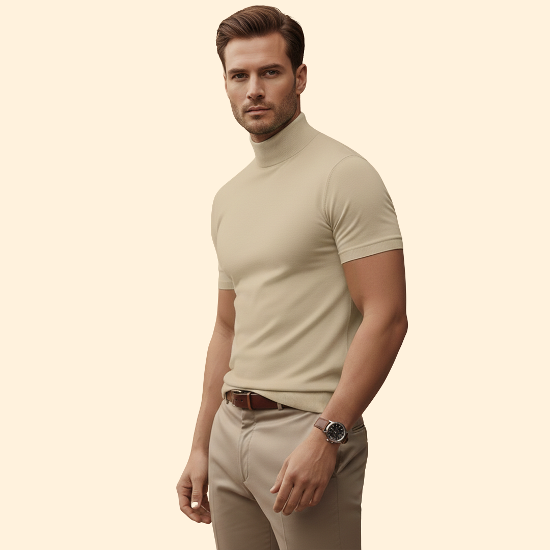 Men's Slim Fit Roll Neck Top