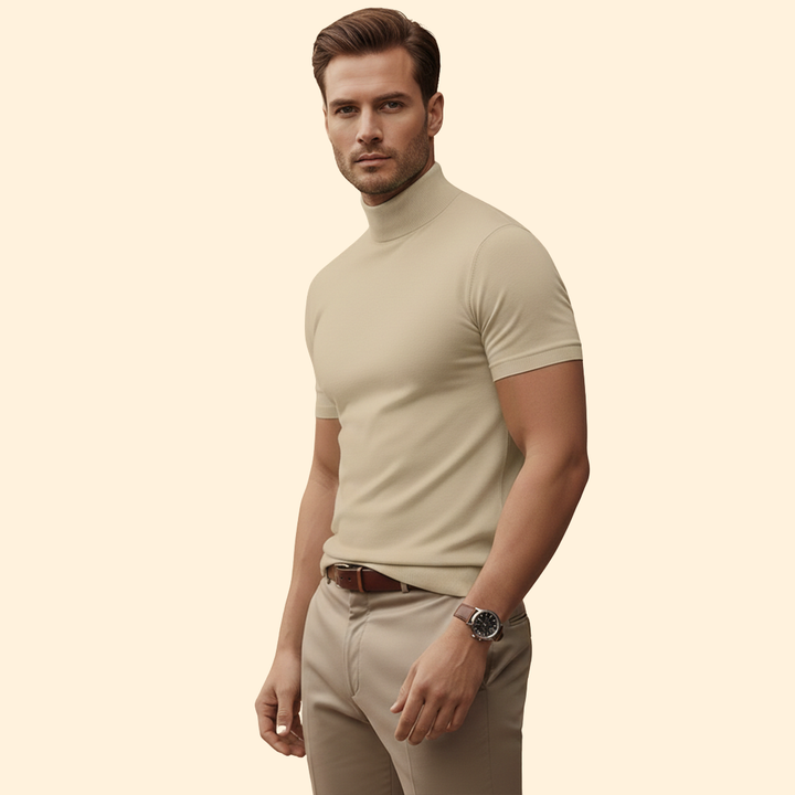 Men's Slim Fit Roll Neck Top