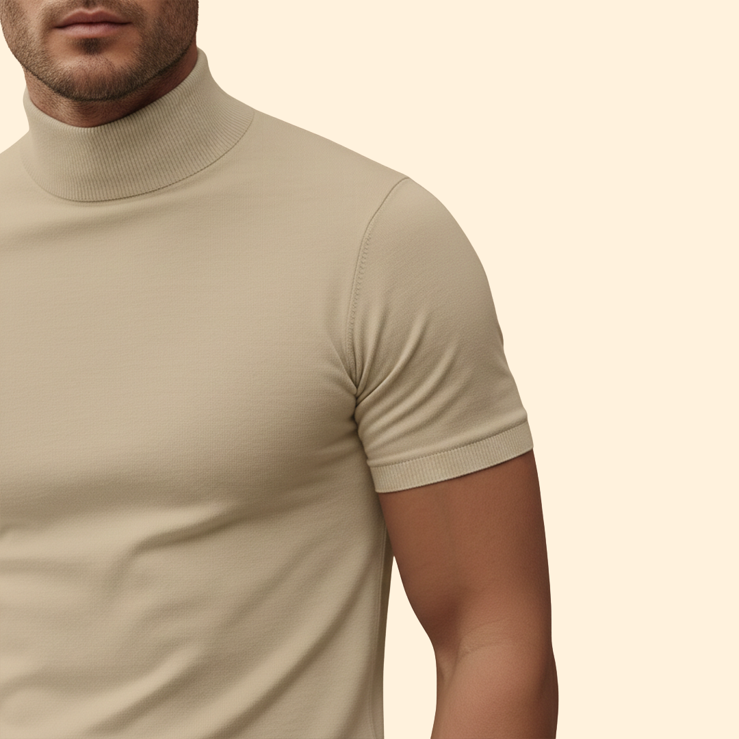 Men's Slim Fit Roll Neck Top