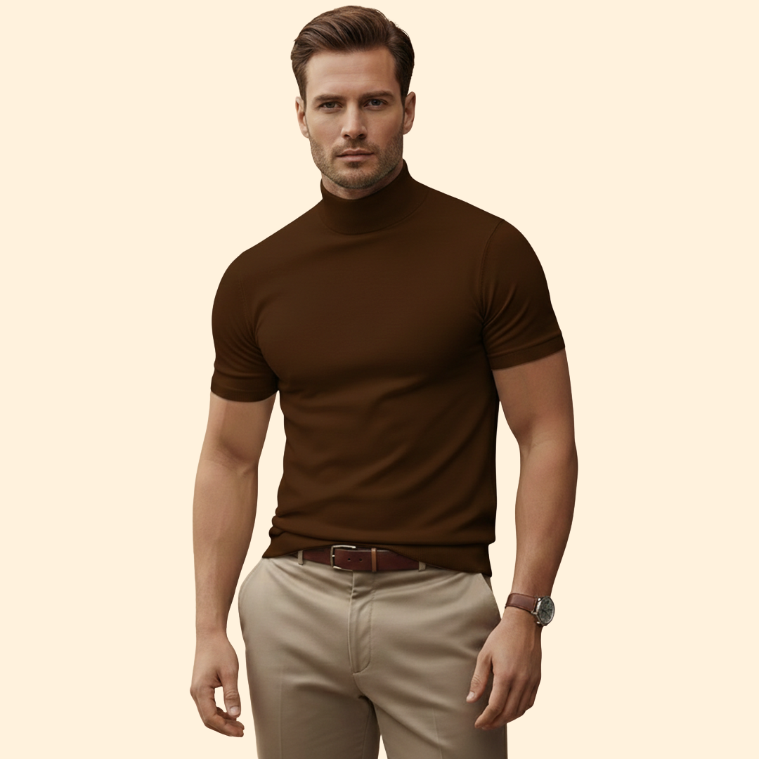 Men's Slim Fit Roll Neck Top