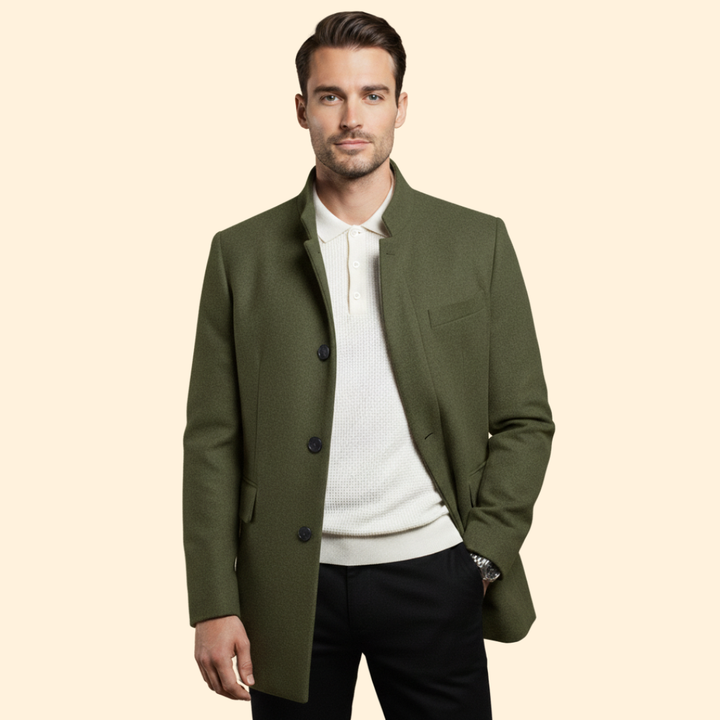Minimalist Stand Collar Coat