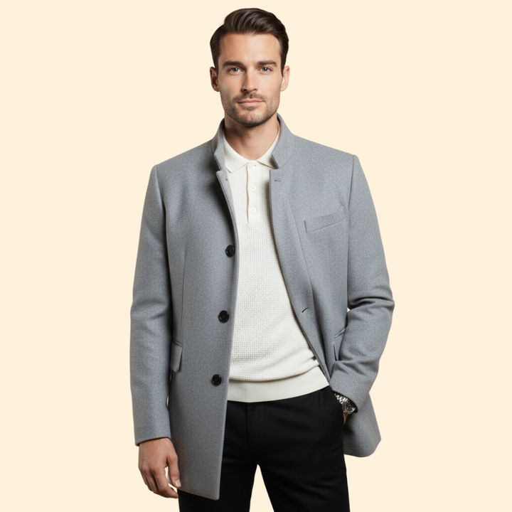 Minimalist Stand Collar Coat