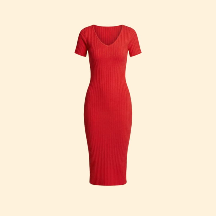 Women's Sculpted Ribbed Midi Dress
