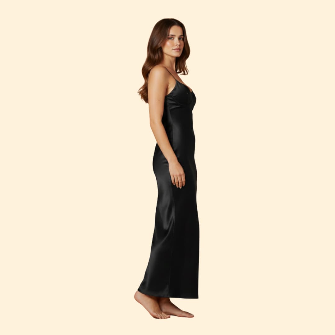 Women's Sleek Satin Bodycon Dress