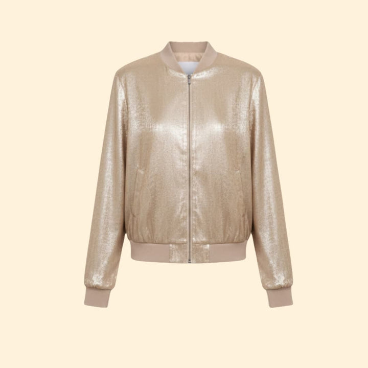 Women's Sleek Shiny Bomber Jacket