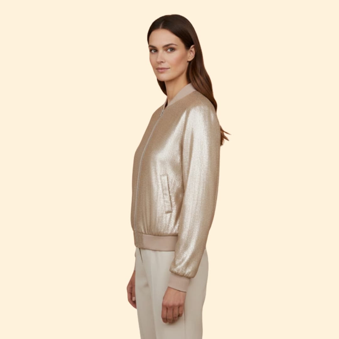 Women's Sleek Shiny Bomber Jacket