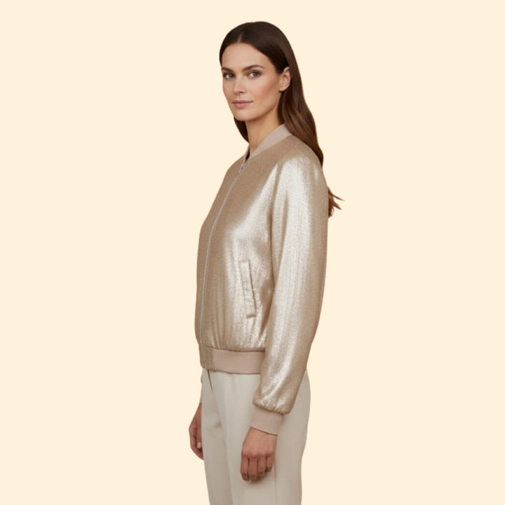 Women's Sleek Shiny Bomber Jacket