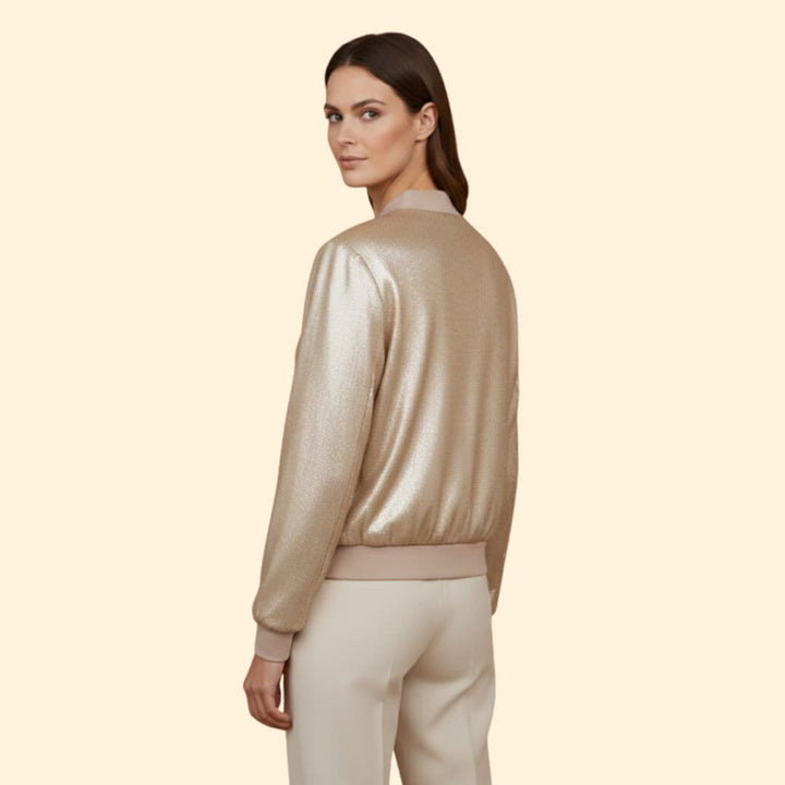 Women's Sleek Shiny Bomber Jacket