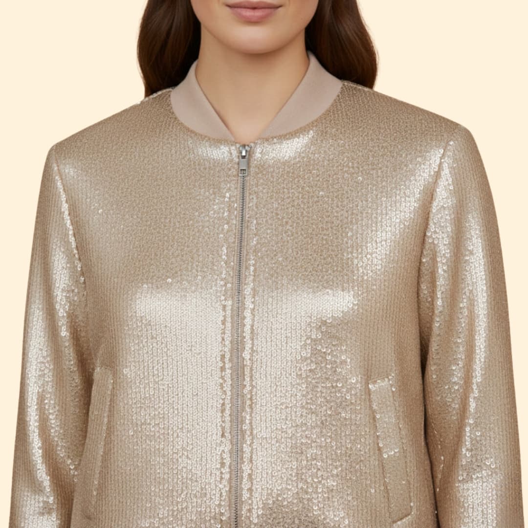Women's Sleek Shiny Bomber Jacket