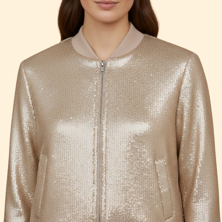 Women's Sleek Shiny Bomber Jacket