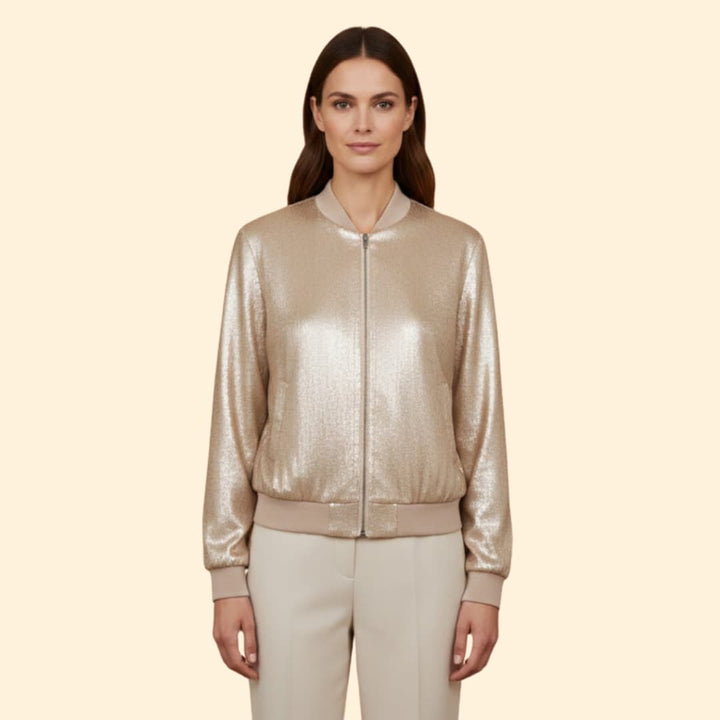 Women's Sleek Shiny Bomber Jacket
