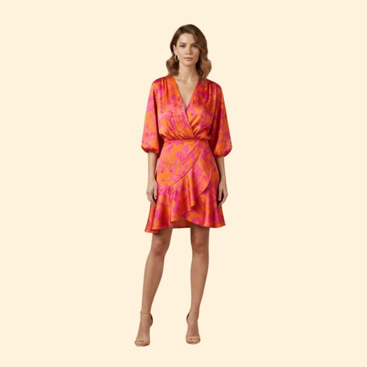 Women's Vibrant Batwing Sleeve Dress