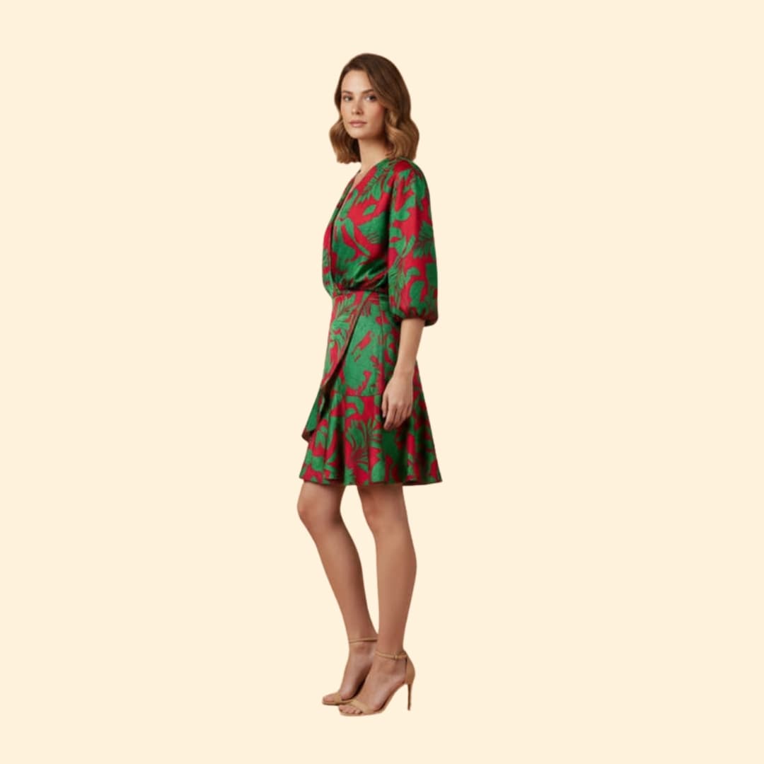Women's Vibrant Batwing Sleeve Dress