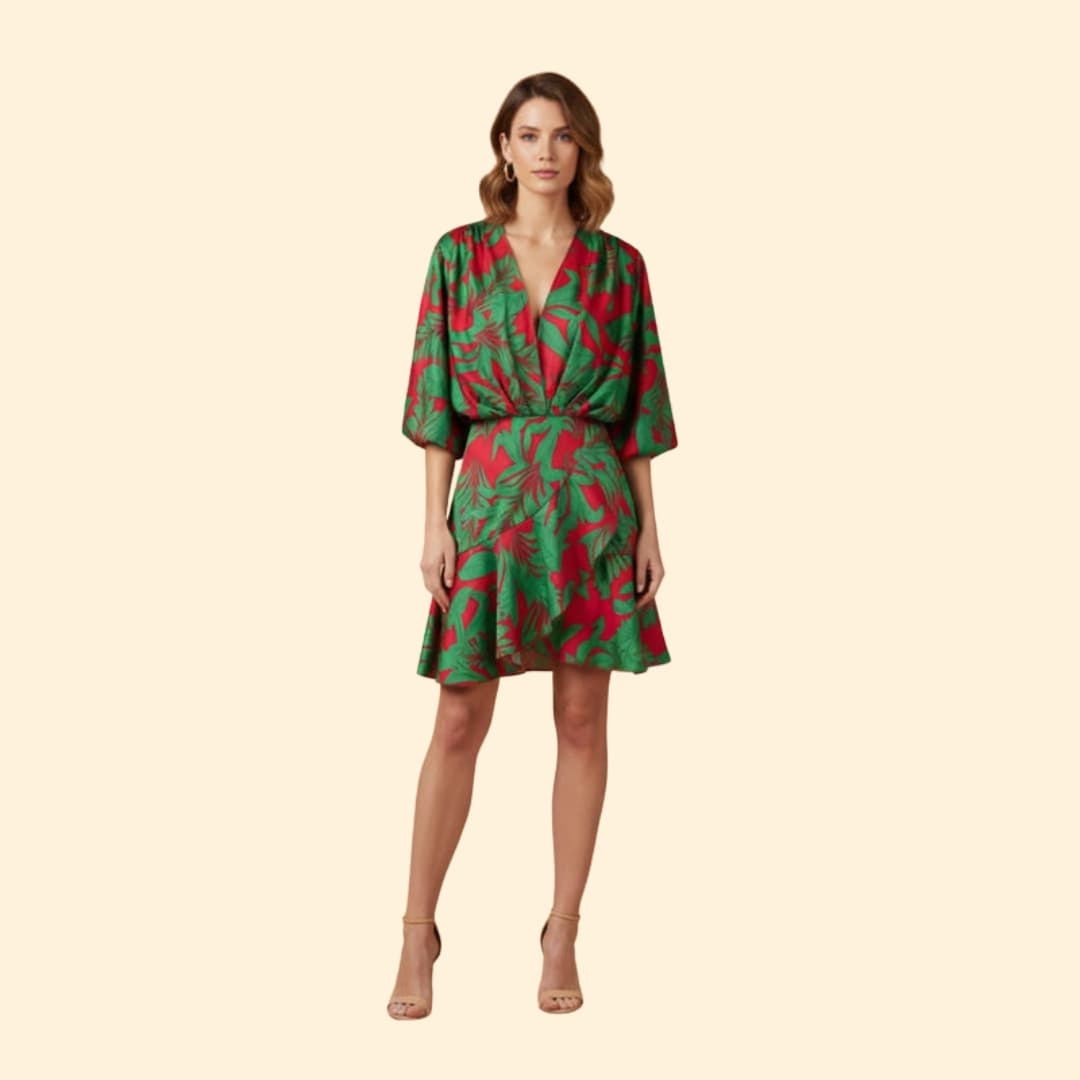 Women's Vibrant Batwing Sleeve Dress