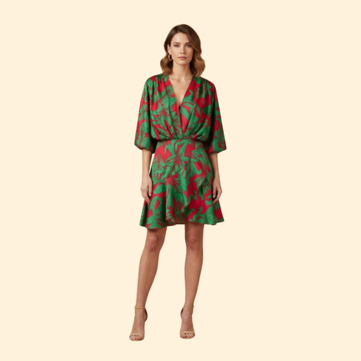 Women's Vibrant Batwing Sleeve Dress