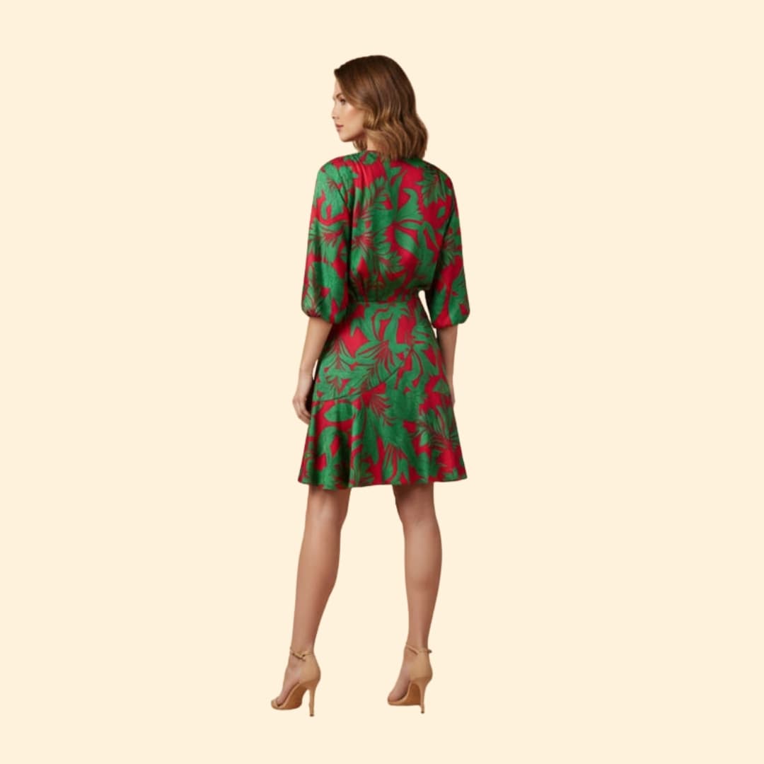 Women's Vibrant Batwing Sleeve Dress