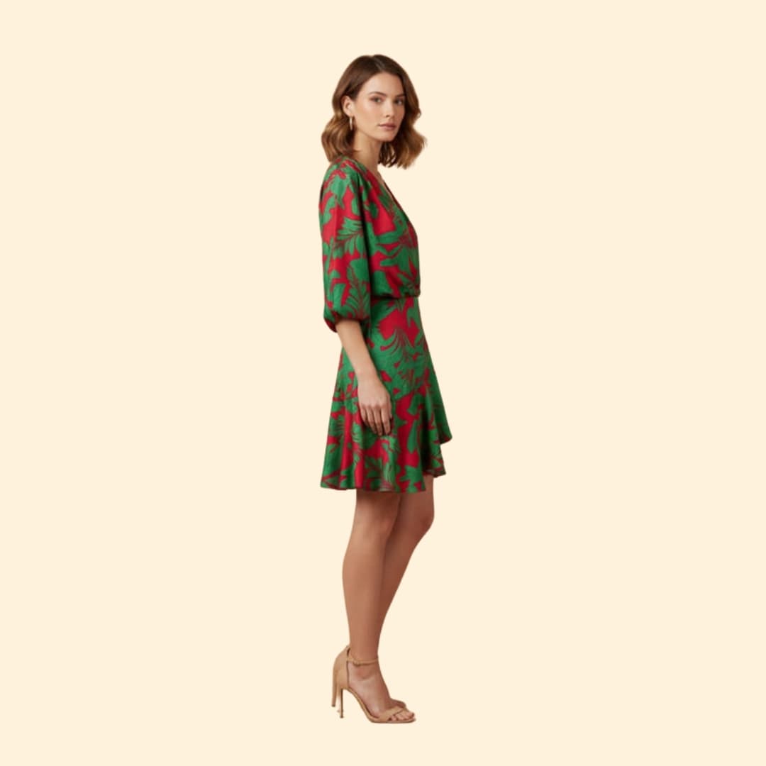 Women's Vibrant Batwing Sleeve Dress