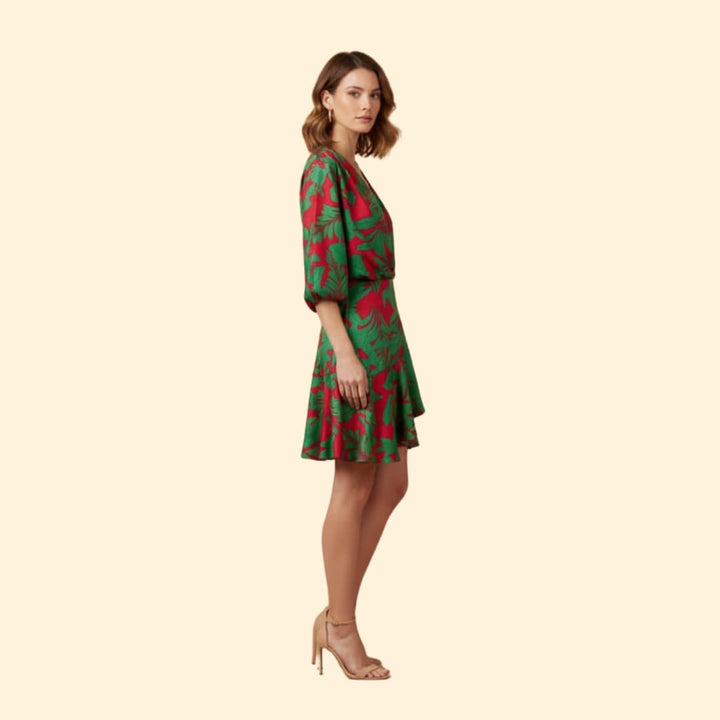 Women's Vibrant Batwing Sleeve Dress
