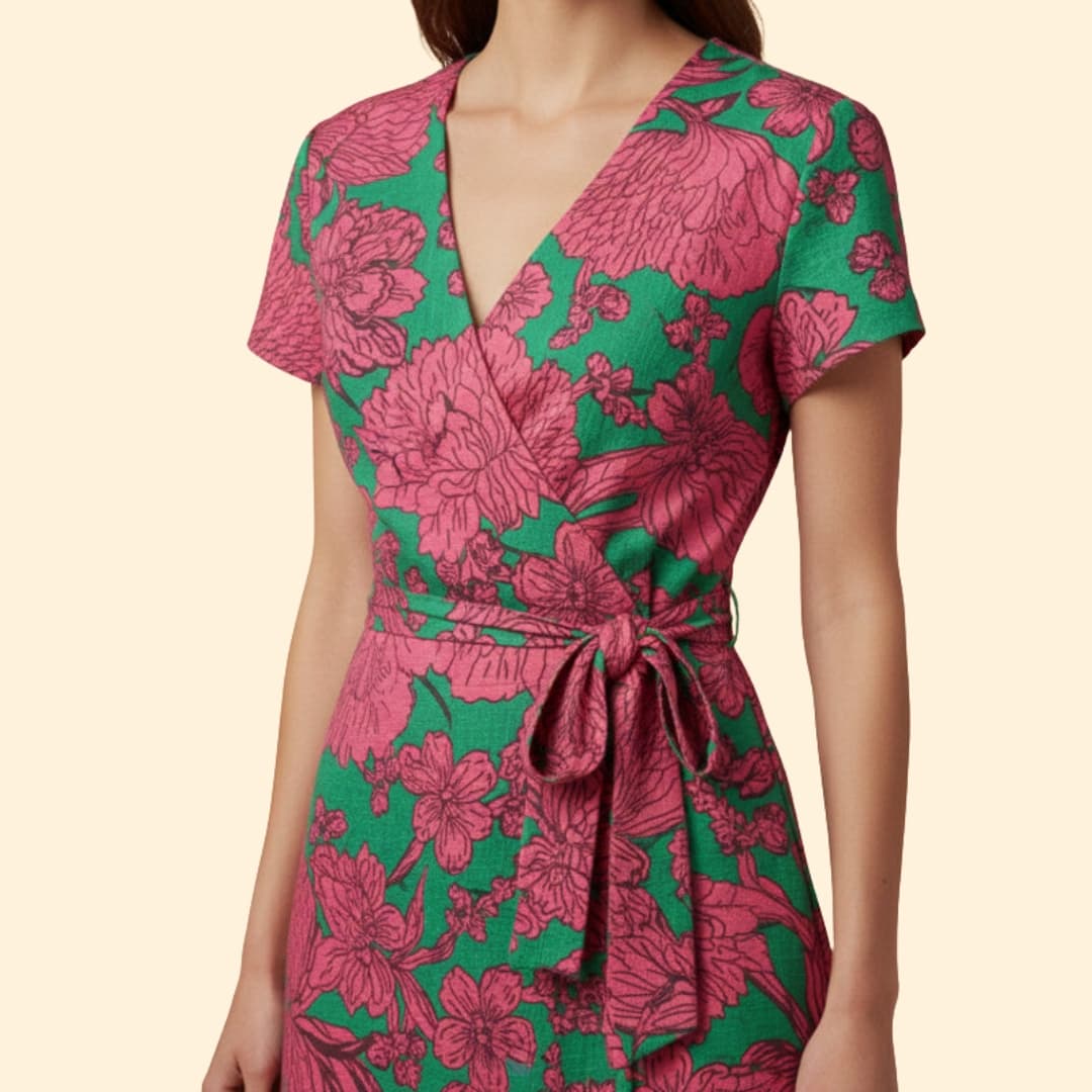 Women's Vibrant Floral Wrap Dress