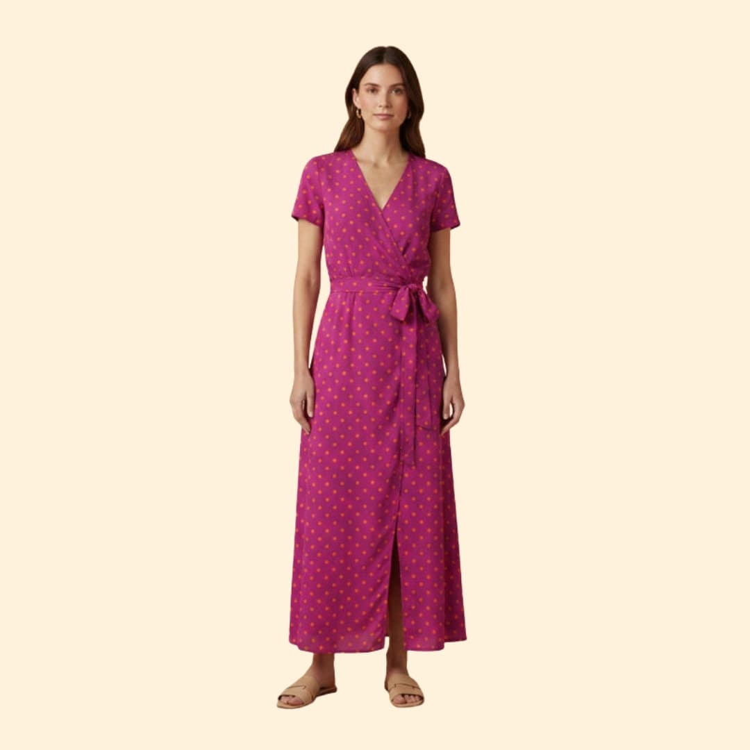 Women's Vibrant Floral Wrap Dress