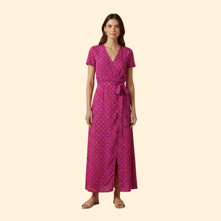 Women's Vibrant Floral Wrap Dress