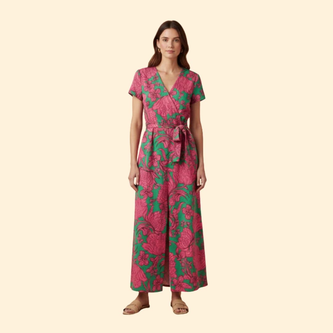 Women's Vibrant Floral Wrap Dress