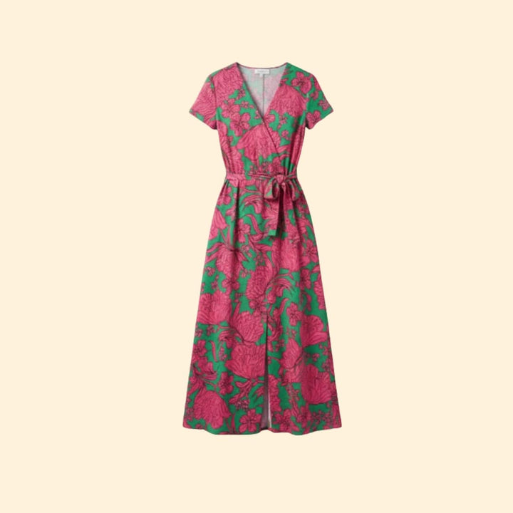 Women's Vibrant Floral Wrap Dress