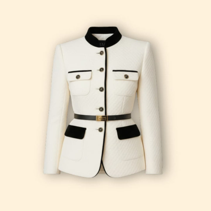 Women Blazer with Belted Waist