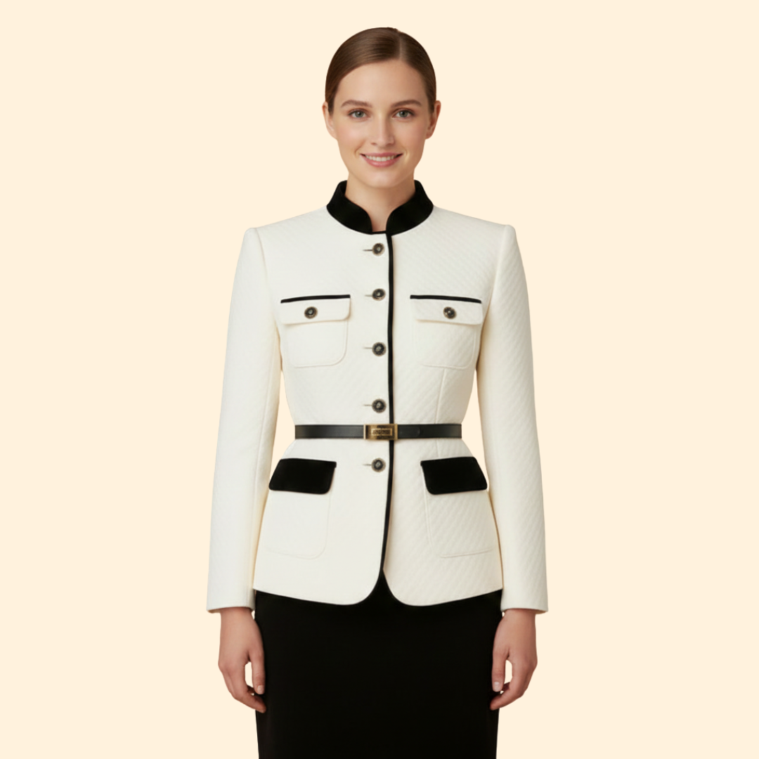 Women Blazer with Belted Waist