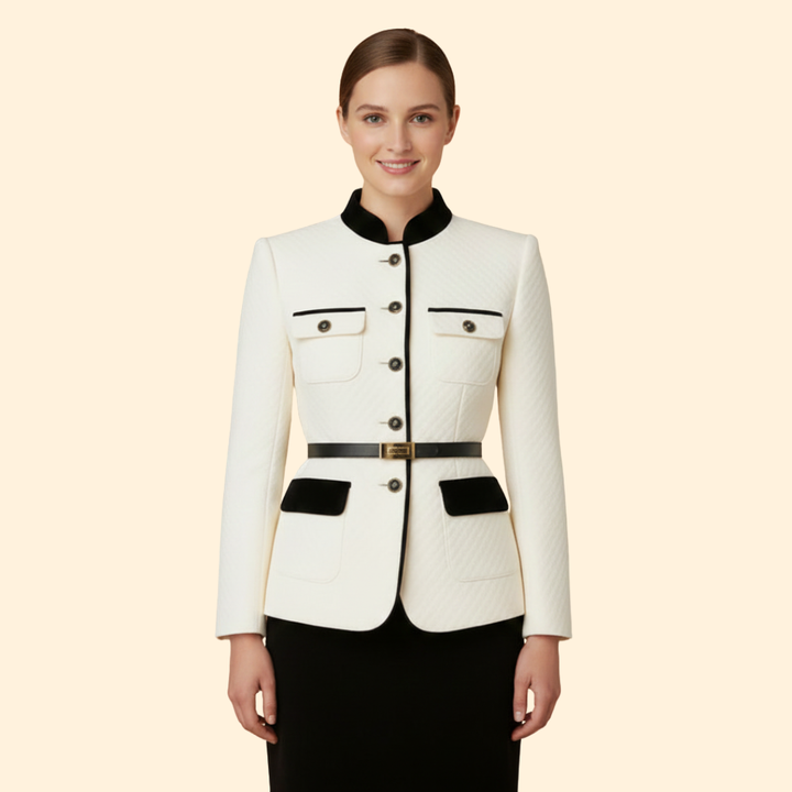 Women Blazer with Belted Waist