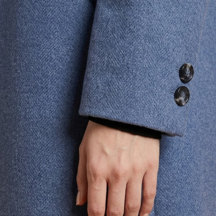 Women Classic Long Coat with Lapel Collar