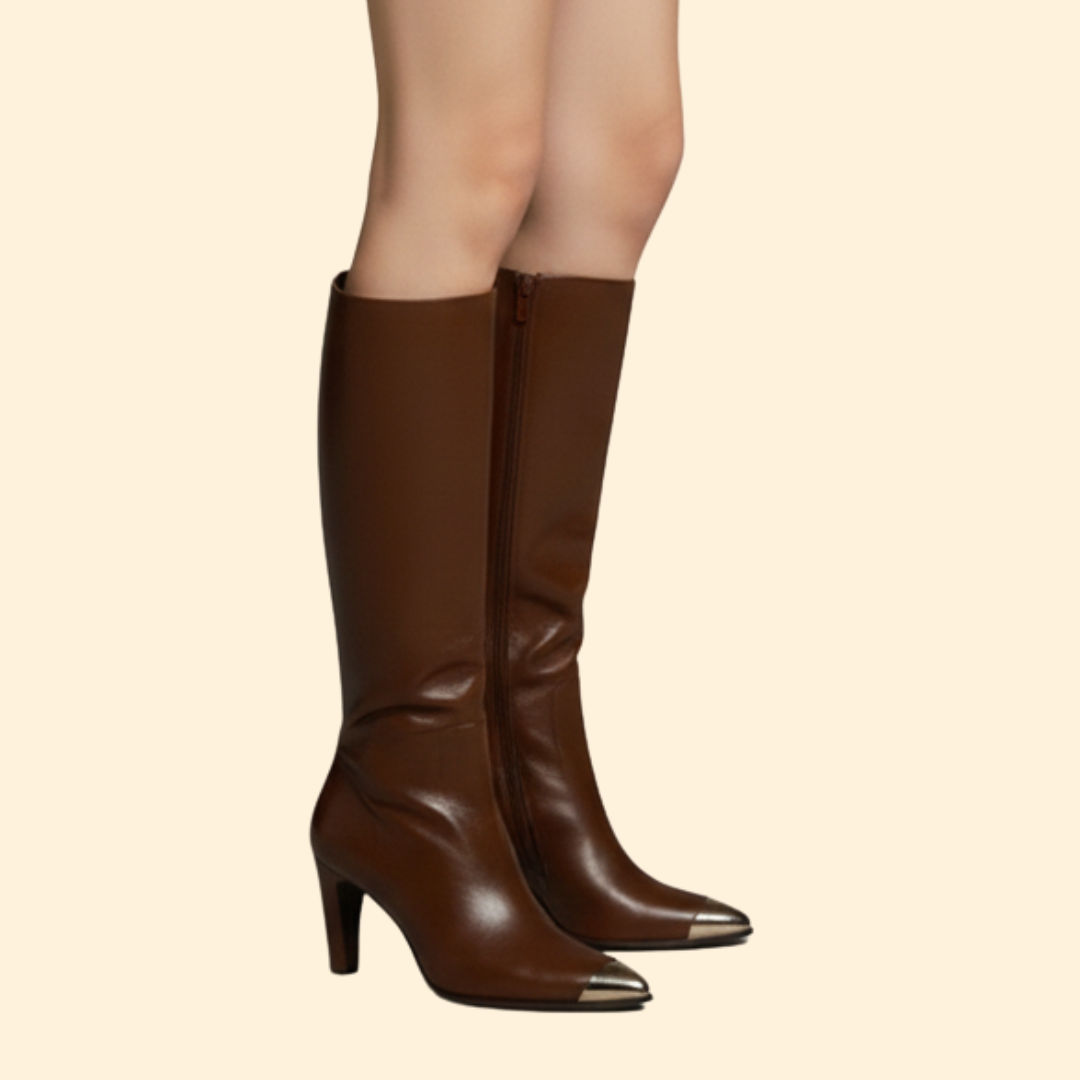 Women Knee-High Boot with Sculpted Heel