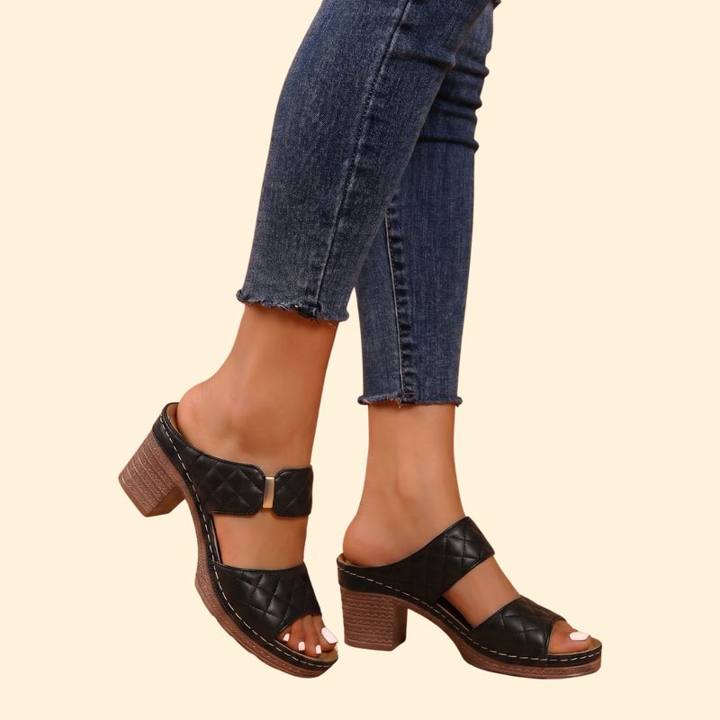 Women's Arch Support Block Heel Sandals