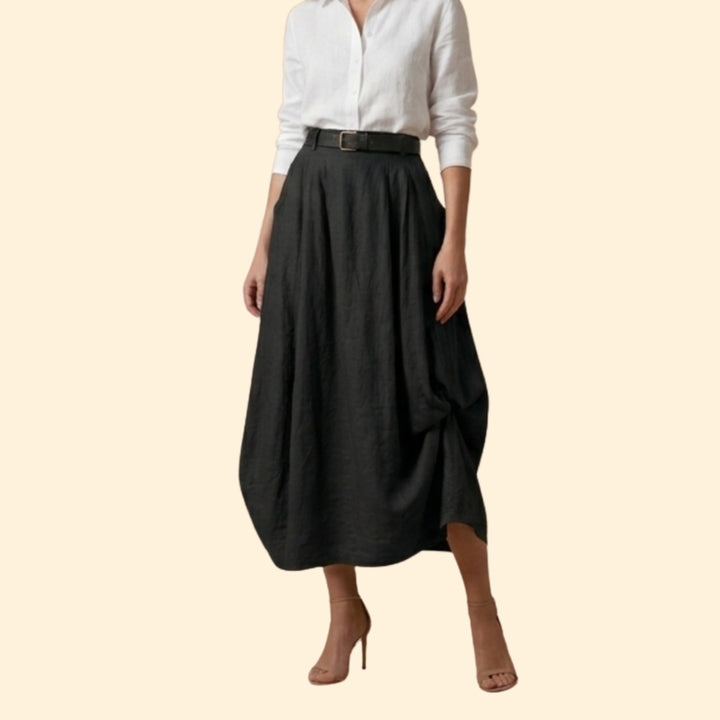 Women's Belted Flow Skirt