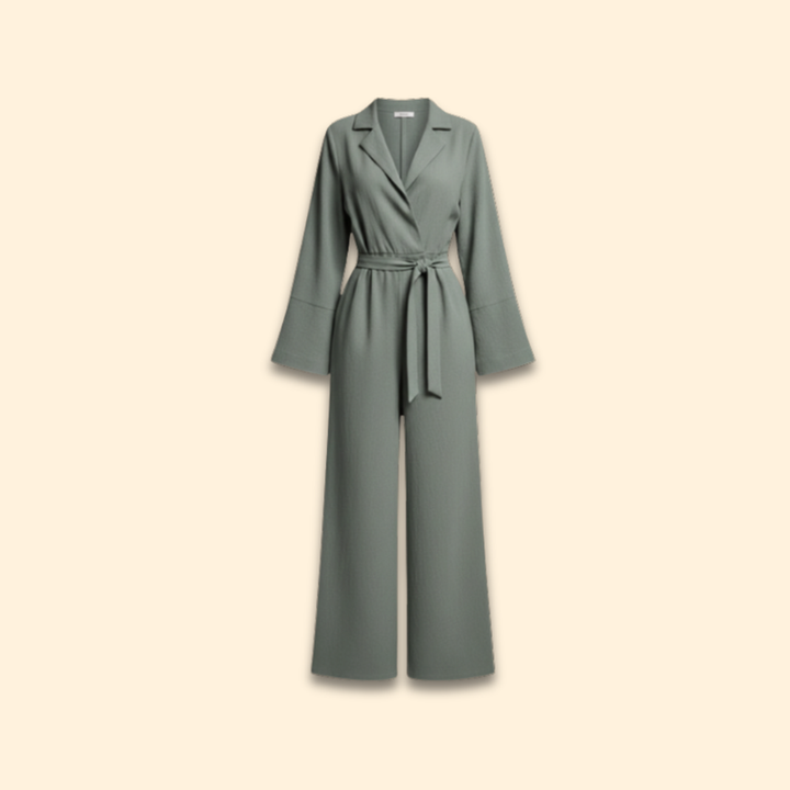 Women's Belted Top and Pants Set