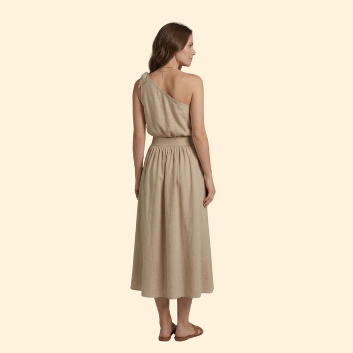 Women's Black One-Shoulder Top and High-Waisted Skirt Set