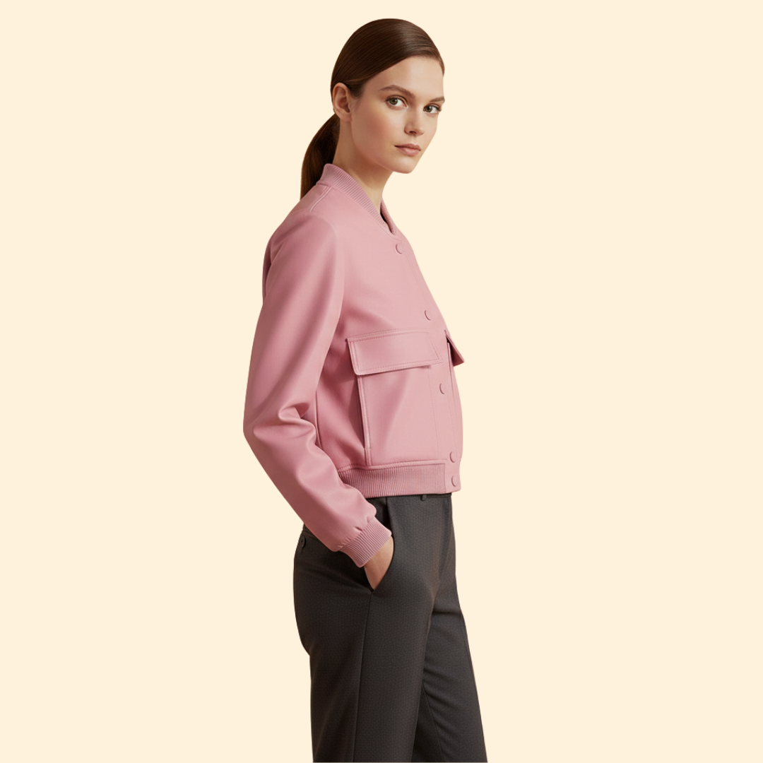 Women’s Blush Casual Bomber Jacket