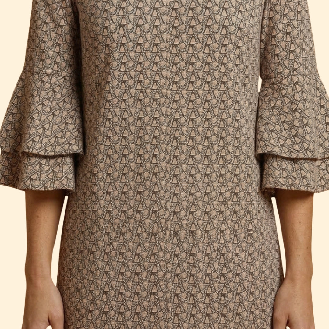 Women's Boho Flare Sleeve Dress