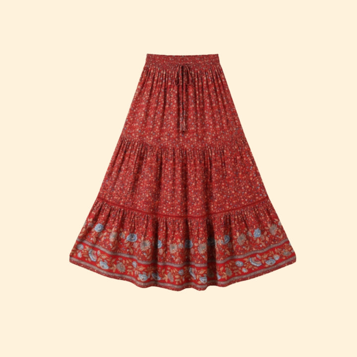 Women's Boho Floral Maxi Skirt