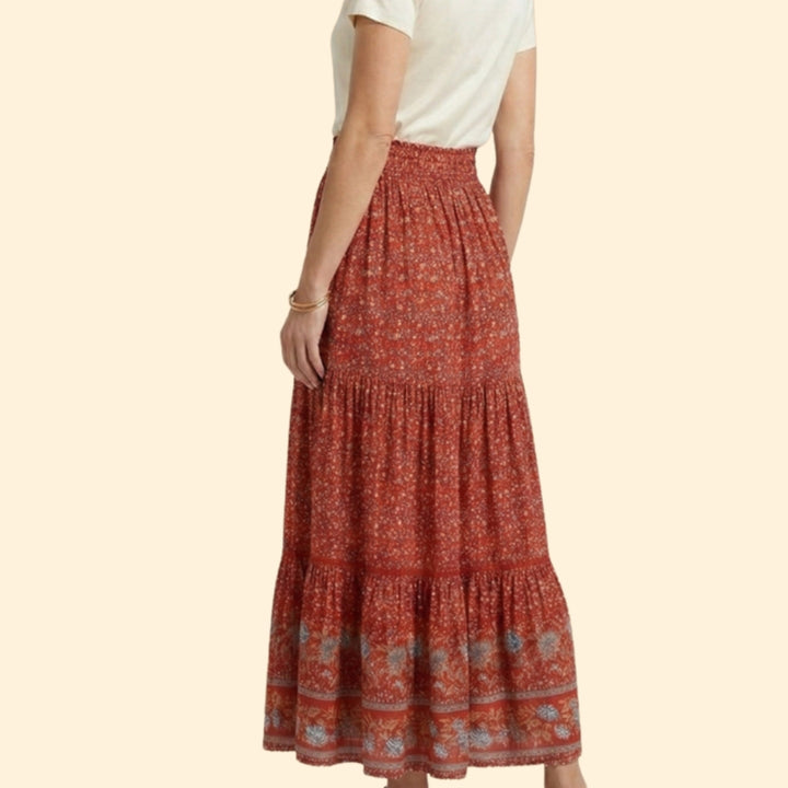 Women's Boho Floral Maxi Skirt