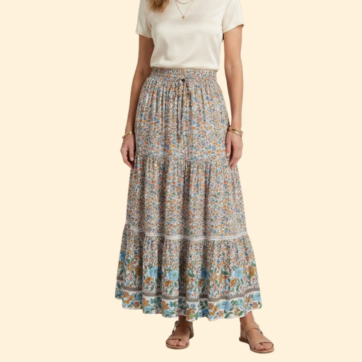 Women's Boho Floral Maxi Skirt