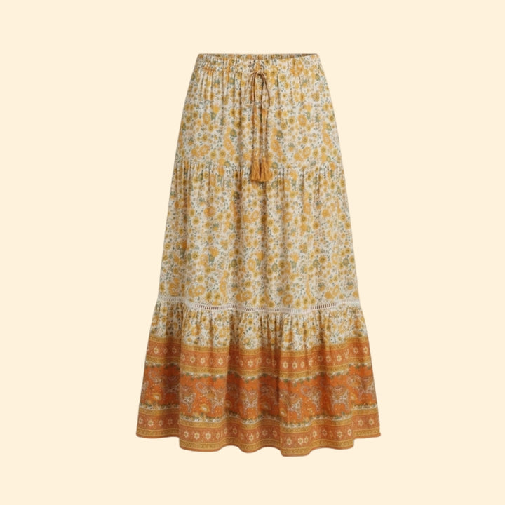 Women's Boho Floral Maxi Skirt